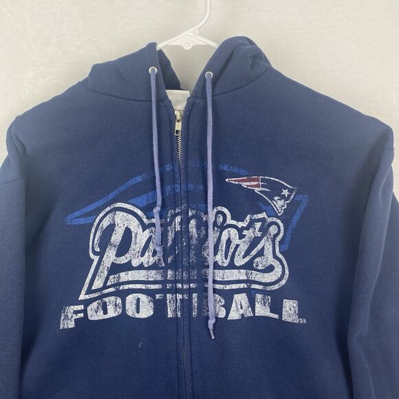 NFL New England Patriots Zip Up Sweater Adult Extra Large Blue Hooded - Picture 4 of 13